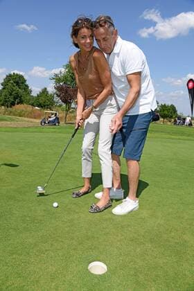 Gerit Kling with husband Wolfram Becker at the GRK Golf Charity Masters Golf Tournament at the Golf Country Club Leipzig in the Golf Resort Machern near Leipzig on 27 07 2019
