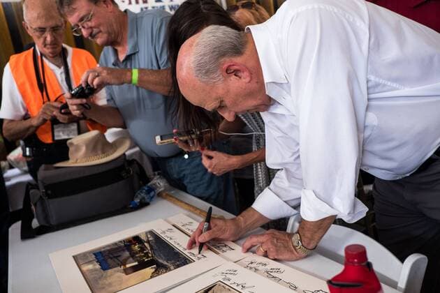 July 27, 2019, Sunland Park, New Mexico, USA: Congressman LOUIE GOHMERT (R-Texas) signs prints of the construction of the privately-funded fence in Sunland Park during the Symposium at The Wall event along the U.S.-Mexico border in Sunland Park, New Mexico. Sunland Park USA - ZUMAj106 20190727_zap_j106_009 Copyright: xJoelxAngelxJuarezx