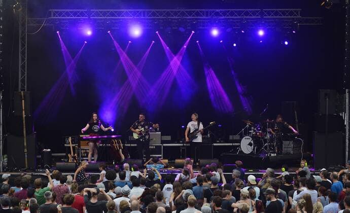 Music festival Heimspiel Knyphausen 26 28 July 2019 , Concert of the band Another Sky on 27 July 2019 Performance of the band Another Sky at the music festival Heimspiel Knyphausen 2019 Eltville am Rhein Hessen Germany Draiser Hof