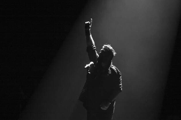 July 28, 2019, Madrid, Spain: (EDITOR S NOTE: This image has been converted to black and white). Antonio Orozco performs on stage during Universal Music Festival 2019 on July 27, 2019 in Madrid, Spain Madrid Spain  - ZUMAn230 20190728_zaa_n230_033 Copyright: xOscarxGonzalezx