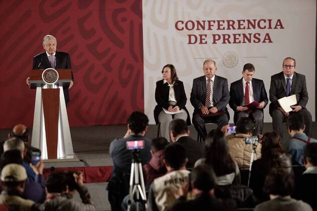 July 29, 2019 EUM20190729NAC03 JPG MEXICO CITY PresidencyPresidency AMLO July 29, 2019 President Andres Manuel Lopez Obrador during morning conference at Palacio Nacional Accompanying him are Rocio Nahle, Secretary of Energy Ricardo Sheffield, holder of Profeco and Ricardo Rodriguez, director of SAE Photo Agency EL UNIVERSALIvan StephensEELG  - ZUMAu78_ 20190729_zaf_u78_002 Copyright: xElxUniversalx