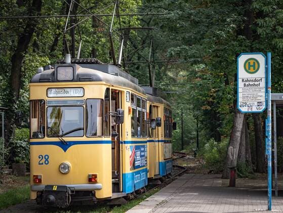 Berlin Köpenick, historical tram between S Bahnhof Rahnsdorf and Woltersdorf Berlin