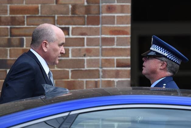 LUCAS FOWLER MEMORIAL SERVICE, NSW Minister for Police David Elliott arrive for the memorial service for Lucas Fowler at Turramurra Uniting Church in Sydney, Friday, August, 2, 2019. Australian tourist Lucas Fowler who, along with his American girlfriend Chynna Deese, was shot dead and left on the side of a British Columbia highway. ( NO ARCHIVING, EDITORIAL USE ONLY, NO USE IN BOOKS WITHOUT CONSENT SYDNEY NSW AUSTRALIA  Copyright: xDEANxLEWINSx 20190802001411527064