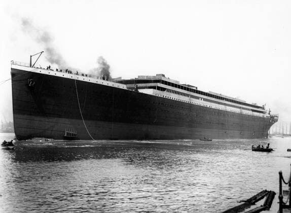 Photograph of the Titanic in Belfast Photograph of the launch of the Titanic, prior to being fitted out. Belfast. Dated 1911 Copyright: xPhoto12 AnnxRonanxPicturexLibraryx ARP18A11270