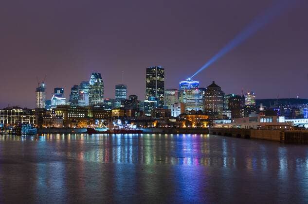 Canada, Quebec, Montreal, Skyline at night  LOMF00723