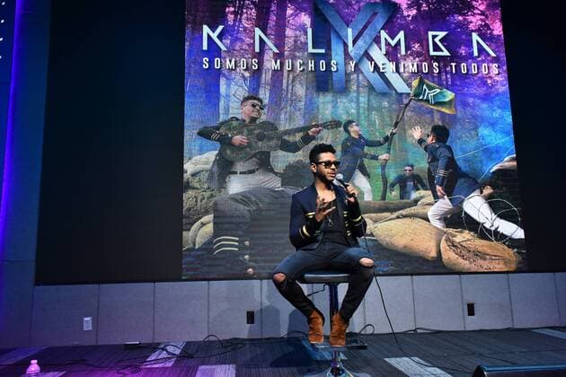 Kalimba Somos Muchos y Venimos Todos album launch MEXICO CITY, MEXICO - AUGUST 5: Singer Kalimba talks during a press conference to promote his latest album Somos Muchos y Venimos Todos at Universal Music Auditorium on August 5, 2019 in Mexico City, Mexico  Copyright: xx EYE4662