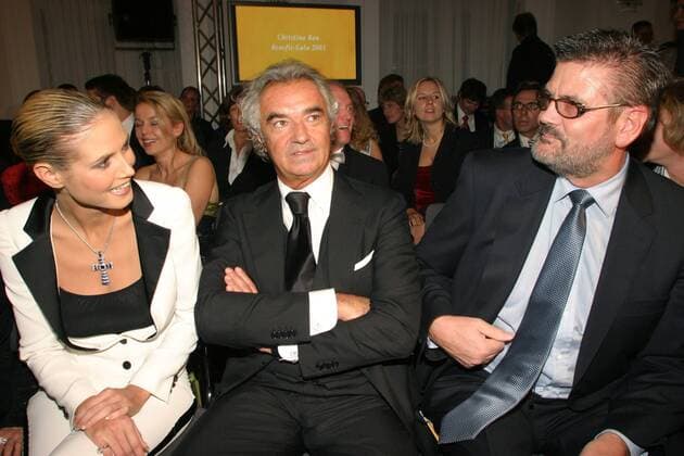 Modegala Schloss Bellevue 21 10 2003 Heidi Klum and friend, partner Flavio Briatore and father Guenther Klum at a fashion benefit gala of the wife of the Federal President in Schloss Bellevue, Spreeweg 1, Belin 21 10 2003