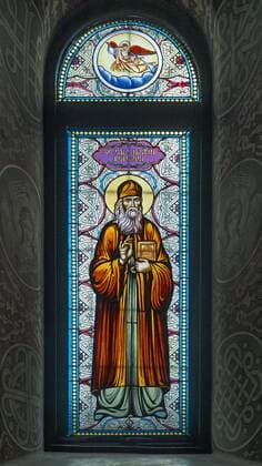 Colored glass window, Romanian Orthodox monastery Bogdana, Radauti, Romania, Europe Copyright: imageBROKER/HelmutxMeyerxzurxCapellen iblmzc04963290.jpg