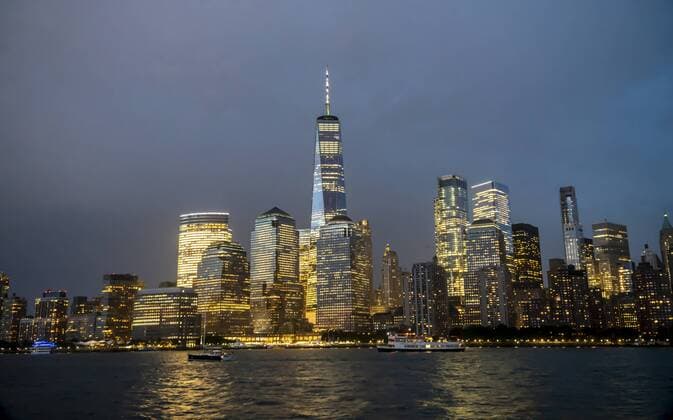 Lower Manhattan New York skyline The Lower Manhattan skyline of New York with One World Trade Center on Thursday, August 8, 2019. (  RichardxB.xLevine
