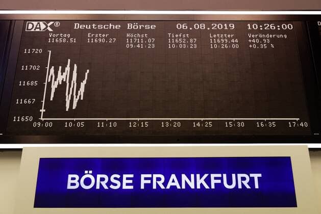 DEU , DEUTSCHLAND The German Stock Exchange in Frankfurt , 06 08 2019 DEU , GERMANY The German Stock Exchange in Frankfurt , 06 08 2019