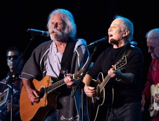 SAN FRANCISCO, CALIFORNIA - AUGUST 11: Special guest Bob Weir of the Grateful Dead performs with Paul Simon onstage during the 2019 Outside Lands Music And Arts Festival at Golden Gate Park on August 11, 2019 in San Francisco, California. Photo: mpiFCU MediaPunch Copyright: xMediaPunchx