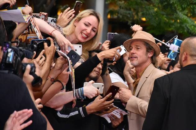 Once Upon a Time in Hollywood film premiere in Mexico MEXICO CITY, MEXICO - AUGUST 12: American Actor Brad Pitt sign autographs to fans during the Once Upon a Time in Hollywood film premiere at Toreo Parque Central on August 12, 2019 in Mexico City Mexico  Copyright: xCarlosxTischlerx EYE7940