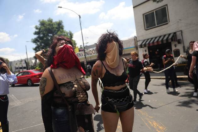 Women protest at the headquarters of the Public Security and Attorney General against sexual abuse committed by the Police in Mexico City, Mexico, 12 August 2019. Women protest against sexual abuse committed by Police !ACHTUNG: NUR REDAKTIONELLE NUTZUNG!  Copyright: xSashenkaxGutierrezx AME6535 20190813-637012827102282541