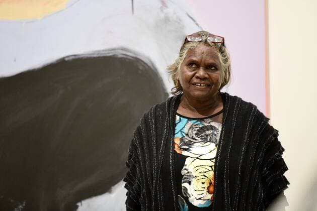 ARCHIBALD PEOPLE?S CHOICE AWARD, Aboriginal Elder Daisy Tjuparntarri Ward poses for a photo during the announcement of the 2019 Archibald People s Choice award winner at the Art Gallery of NSW in Sydney, Wednesday, August 14, 2019. David Darcy s portrait of Daisy, Tjuparntarri - Women s Business , has won the 2019 Archibald People s Choice award. ( NO ARCHIVING, EDITORIAL USE ONLY, NO USE IN BOOKS WITHOUT CONSENT SYDNEY NSW AUSTRALIA  Copyright: xBIANCAxDExMARCHIx 20190814001413263641