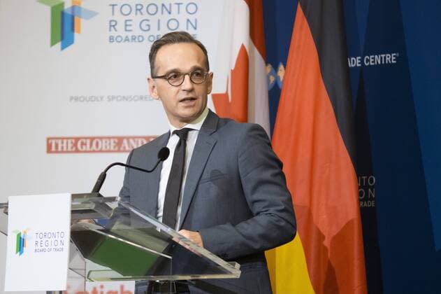 Federal Foreign Minister Heiko Maas, SPD, speaks at an event entitled Canada Germany and Joint Commitment to Multilateralism 14 08 2019 Toronto Canada Copyright: xThomasxImo photothek.netx