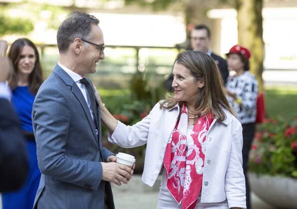 Federal Foreign Minister Heiko Maas, SPD, bids farewell to Canadas Foreign Minister Chrystia Freeland Toronto, 14 08 2019 Toronto Canada Copyright: xThomasxImo photothek.netx