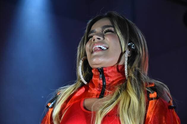 Urban Decay Launch Party - Arrivals MEXICO CITY, MEXICO - AUGUST 15: Singer Karol G performs during Urban Decay cosmetics Launch at Galeria Luis Adelantado on August 15, 2019 in Mexico City, Mexico  Copyright: xCarlosxTischlerx EYE0660