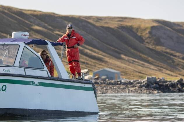 Federal Foreign Minister Heiko Maas, SPD, visits Sirmilik National Park in Pond Inlet Canada Here in a heat protection suit before crossing into the National Park 15 08 2019 Pond Inlet Canada Copyright: xThomasxImo photothek.netx