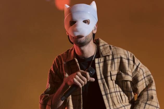 German rapper and singer Cro Carlo Christopher Simon Waibel at the Blue Stage of the Highfield Festival 2019 at the Störmthaler See south of Leipzig