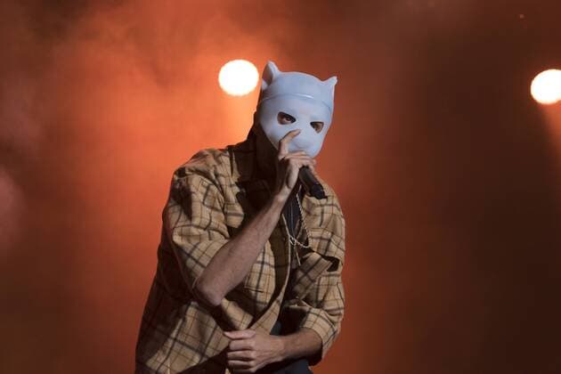 German rapper and singer Cro Carlo Christopher Simon Waibel at the Blue Stage of the Highfield Festival 2019 at the Störmthaler See south of Leipzig