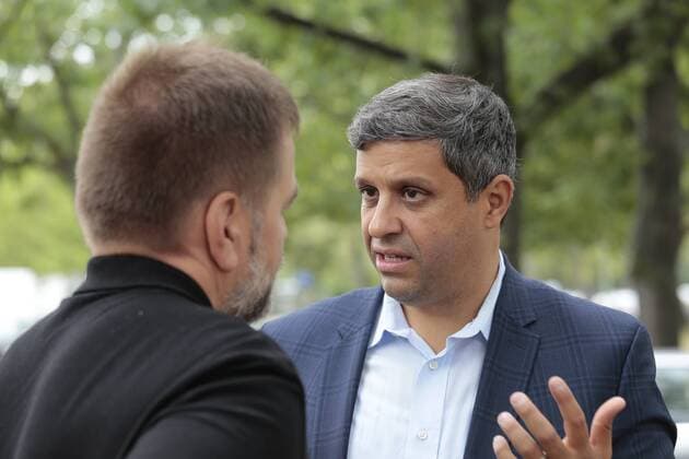 Members of Parliament Raed Saleh, SPD, Germany, Berlin Spandau, The non-party alliance of the democratic parties Spandaus, SPD, CDU, Greens, FDP and DIE LINKE invites to a picnic for democracy on the future square of the White Rose 17 08 2019