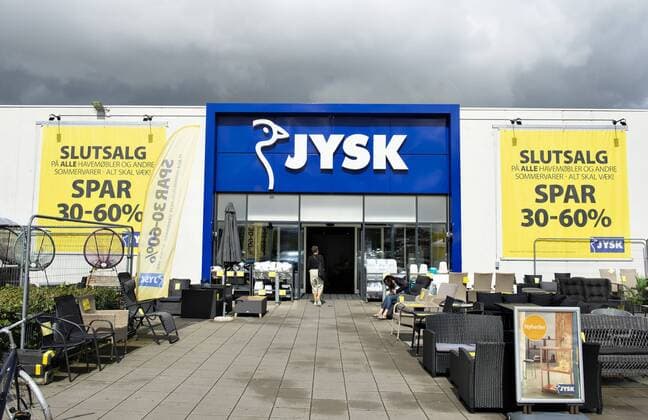 Jysk store in Silkeborg, Monday 19 August 2019 Lars Larsen, founder of Jysk Sengetoejslager, is dead Lars Larsen lived in Silkeborg, Silkeborg Jutland,  Copyright: HenningxBagger HenningxBaggerx COP109 spdk20190819-142831-L
