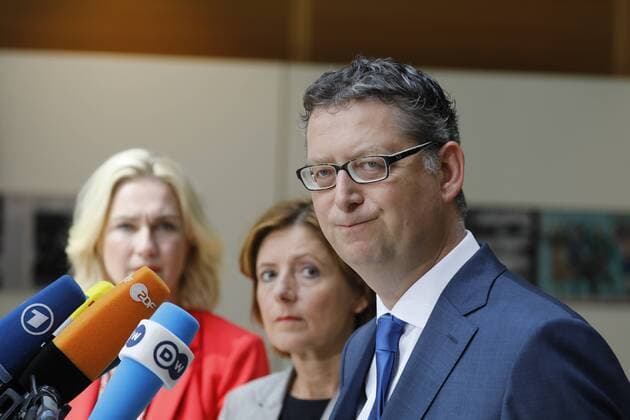 News Themen der Woche KW34 News Bilder des Tages Kommissarischen Vorsitzenden der SPD Manuela Schwesig, Malu Dreyer und Thorsten Schäfer-Gümbel, Deutschland, Berlin, Willy-Brandt-Haus, SPD Pressekonferenz, 19.08.2019 *** Provisional Chairmen of the SPD Manuela Schwesig, Malu Dreyer and Thorsten Schäfer Gümbel, Germany, Berlin, Willy Brandt Haus, SPD Press Conference, 19 08 2019