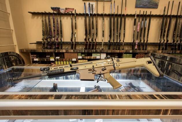December 20, 2016, Modesto, California, USA: Semi-automatic FN Scar at Called2Arms gun shop in Modesto, Calif., on Tuesday, Dec. 20, 2016. Modesto USA  - ZUMAm11_ 20161220_zaf_m11_011 Copyright: xAndyxAlfarox
