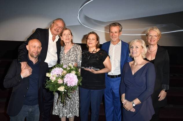 Jürgen Vogel, Leander Haußmann, Margit Carstensen, Tanja George, Ulrich Matthes, Marika Ullrich and Christiane Waldbauer at the presentation of the Götz George Prize 2019 in the Astor Film Lounge Berlin, 19 08 2019 Foto:xF.xKernx xFuturexImage