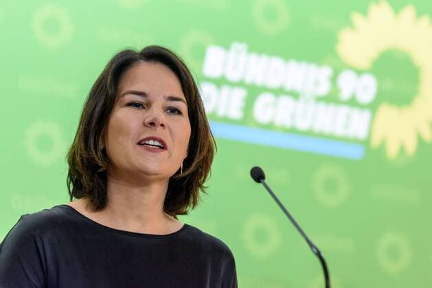 Federal Chairman Annalena Baerbock at the press conference after the deliberations of the Federal Board in Berlin snapshot photography F Boillot