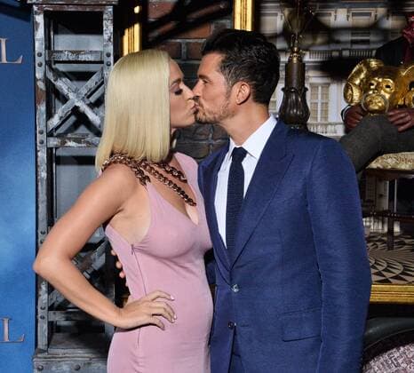 Cast member Orlando Bloom and his fiance, singer Katy Perry attend the premiere of the motion picture fantasy thriller Carnival Row at the TCL Chinese Theatre in the Hollywood section of Los Angeles on Wednesday, August 21, 2019. Storyline: A human detective and a fairy rekindle a dangerous affair in a Victorian fantasy world, where the city s uneasy peace collapses when a string of murders reveals an unimaginable monster.  LAP2019082101 JIMxRUYMEN