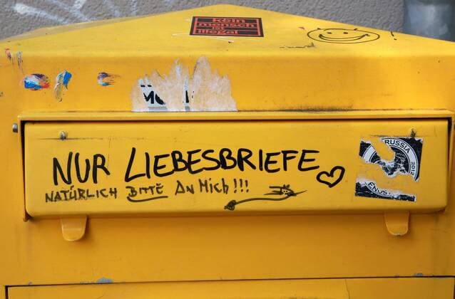 15 06 2019 Only love letters, of course only for me the expectant inscription on a mailbox of the post office reads
