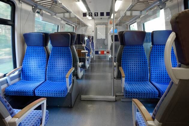 Regio with first class Regio with first class, 22 08 2019, Mitte, Alexanderplatz, Berlin, In a Regio there is a compartment of the first class