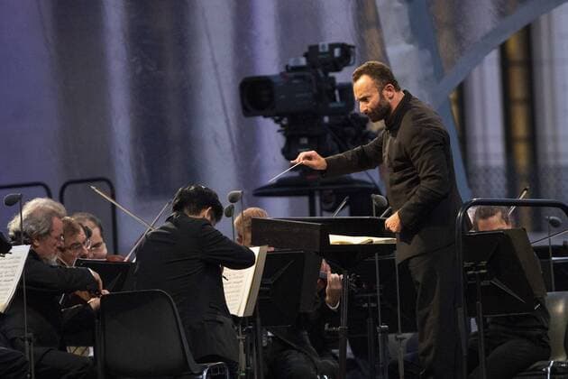 Open air concert with Beethovens 9 Symphony with the new Chief Conductor of the Berlin Philharmonic Kirill Petrenko at the Brandenburg Gate in Berlin on 24 August 2019 Open air concert with Kirill Petrenko at the Brandenburg Gate