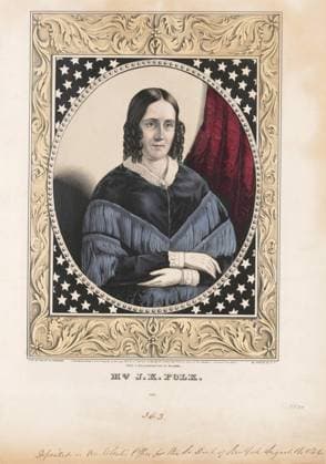 Mrs. J.K. Polk, Lithograph by Nathaniel Currier from a Daguerreotype by Plumbe, 1846  Copyright: xCircaxImagesx ghi-circa06125