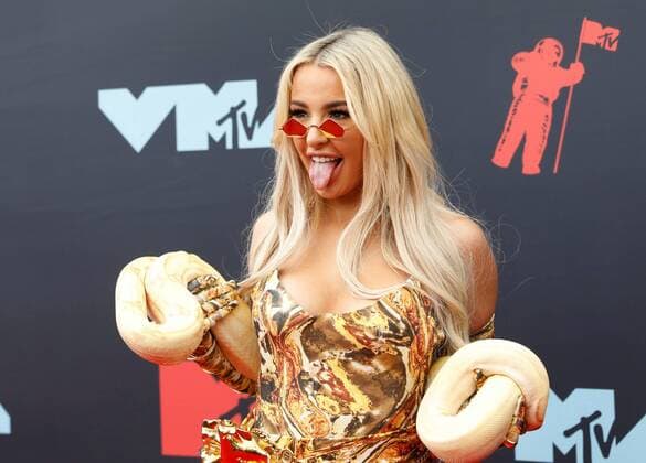 Tana Mongeau arrives on the red carpet at the 36th annual MTV Video Music Awards at the Prudential Center in Newark, NJ on Monday, August 26, 2019.  NJP20190826135 JOHNxANGELILLO