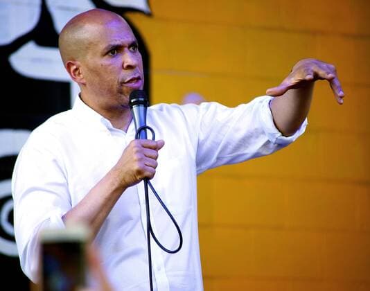 August 26, 2019, Albuquerque, NEW MEXICO, USA: 082619 .U.S Senator and Democratic Party Presidential Candidate Corey Booker,<cq>, addresses supporters at a fundraiser held at Marble Brewery in Downtown Albuquerque .Photographed on Monday August 26, 2019. Journal Albuquerque USA - ZUMAab1_ 20190826_zaf_ab1_008 Copyright: xAdolphexPierre-Louisx