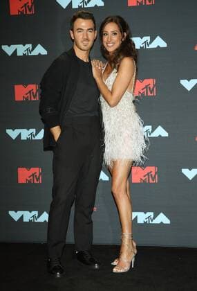 Kevin and Danielle Jonas poses for photos in the press room during the 36th annual MTV Video Music Awards at the Prudential Center in Newark, NJ on Monday, August 26, 2019.  NJP20190826303 MONIKAxGRAFF