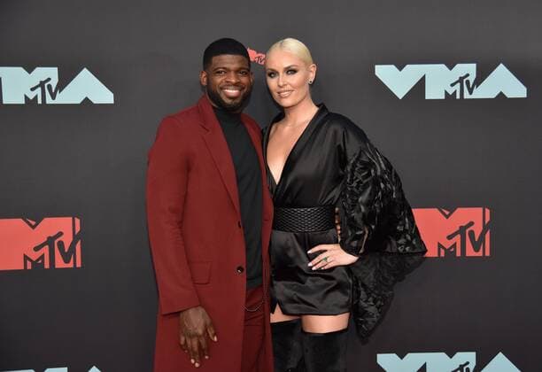P.K. Subban and Lindsey Vonn arrive on the red carpet at the 36th annual MTV Video Music Awards at the Prudential Center in Newark, NJ on Monday, August 26, 2019.  NJP20190826466 SERENAxXU-NING