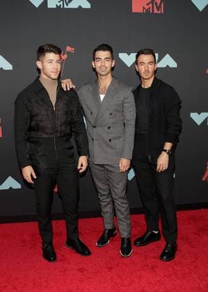 Nick Jonas, Joe Jonas, and Kevin Jonas arrive on the red carpet at the 36th annual MTV Video Music Awards at the Prudential Center in Newark, NJ on Monday, August 26, 2019.  NJP20190826535 JOHNxANGELILLO