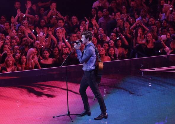 Shawn Mendes performs at the 36th annual MTV Video Music Awards at the Prudential Center in Newark, NJ on Monday, August 26, 2019.  NJP201908261040 JOHNxANGELILLO