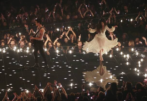 Shawn Mendes and Camila Cabello perform at the 36th annual MTV Video Music Awards at the Prudential Center in Newark, NJ on Monday, August 26, 2019.  NJP201908261056 JOHNxANGELILLO