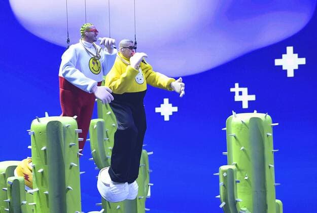 August 26, 2019, Newark, NJ, USA: NEWARK, NJ - AUG 26: J Balvin and Bad Bunny perform during the 2019 MTV Video Music Awards at Prudential Center on August 26, 2019 in Newark, New Jersey. Photo: imageSPACE Newark USA - ZUMAs181 20190826_zea_s181_439 Copyright: xImagespacex
