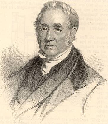 IMAGO History, Die Geburt des Eisenbahnverkehrs: 1802-1830 George Stephenson (1781-1848) English mechanical engineer and railway pioneer. Engineer of the Stockton and Darlington Railway (1825), he made a survey for the Liverpool and Manchester Railway (1824) and was appointed engineer to the line 1826. In 1829 he won the Rainhill Trials with his locomotive Rocket which had a tubular boiler. Engraving from Das Buch der Erfindungen Gewerbe und Industrien (Leipzig, 1896-1901). Photos12.com - Ann Ronan Picture Library Copyright: xPhoto12 AnnxRonanxPicturexLibraryx ARP07114_011012p