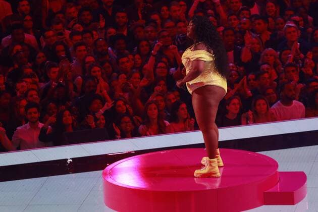 NEWARK, NJ - AUGUST 26: Lizzo performs at the 2019 MTV VMAs at Prudential Center in Newark, New Jersey. on August 26, 2019. Copyright: xDCx