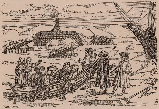 Willem Barents (d1597) Dutch navigator who led expeditions in search of the Northeast Passage. Barents expedition in winter quarters off Novaya Zemlya. In the background is the livinging hut surrounded by shelters for stores. Engraving after Gerrit de Veer s account of Barents s voyages (1858). Photos12.com - Ann Ronan Picture Library Copyright: xPhoto12 AnnxRonanxPicturexLibraryx ARP07114011161p