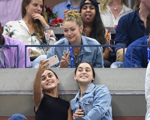 FLUSHING NY- AUGUST 28: Gigi Hadid is seen watching Serena Williams Vs Catherine McNally on Arthur Ashe Stadium at the USTA Billie Jean King National Tennis Center on August 28, 2019 in Flushing Queens. Copyright: xmpi04x