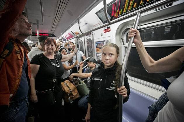 Greta Thunberg, a 16 year old Swedish climate activist, took the tube to her hotel after her arrival to New York harbor aboard the Malizia II, Wednesday, Aug 28, 2019 The zero emissions yacht left Plymouth, England on Aug 14 She is scheduled to address the United Nations Climate Action Summit on Sept 23 2019 08 28 c HÖÖK PONTUS Aftonbladet TT EXPRESSEN OUT AFTONBLADET 7270 New York Sverige x2512x,  Copyright: xHÖÖKxPONTUS Aftonbladet TTx Greta Thunberg arrives in New York