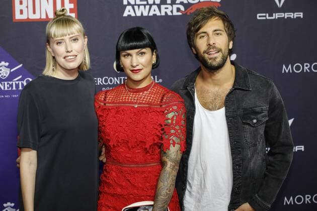 29 08 2019 Düsseldorf Jury members Lea, Max Giesinger and Nessi at the Bunte New Faces Award in the old Düsseldorf steelworks Altes Stahlwerk, Ronsdorfer Str Nordrhein Westfalen Germany