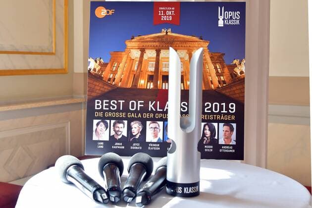 OPUS KLASSIK AWARD PK Event poster and the Classic Award at the OPUS KLASSIK PK for the 2 OPUS AWARD at the Konzerthaus am Gendarmenmarkt in Berlin on 02 09 2019 photopress müller